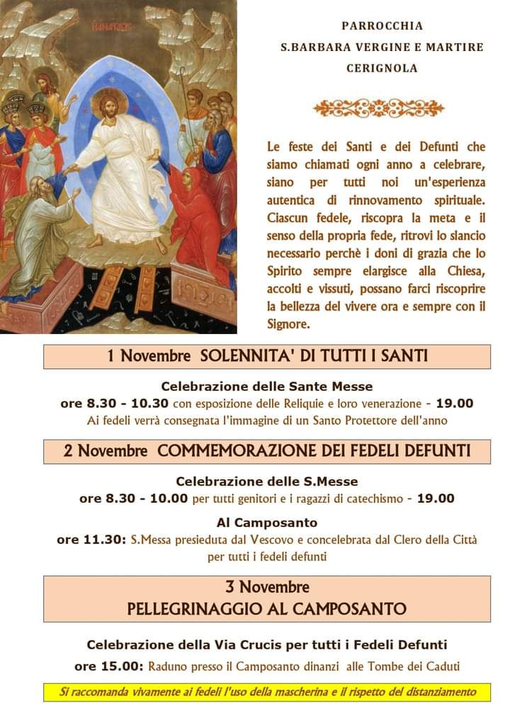 Solennit Di Tutti I Santi Commemorazione Dei Defunti Diocesi Di