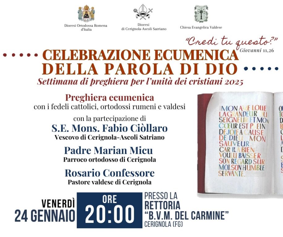 Celebrazione Ecumenica 2025 Diocesi Di Cerignola Ascoli Satriano